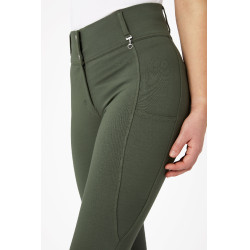 Pantaloni con grip integrale per tutte le stagioni Horze Mira Verde scarabeo