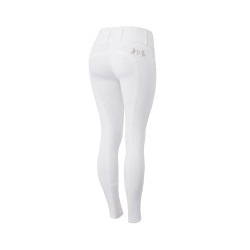 Pantaloni da equitazione a grip integrale Meghan B Vertigo a vita alta donna Bianco