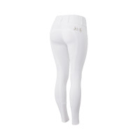 Pantaloni da equitazione a grip integrale Meghan B Vertigo a vita alta donna Bianco