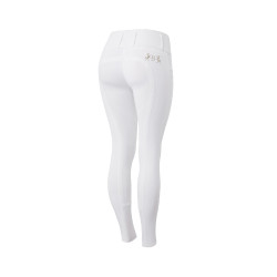Pantaloni da equitazione a grip integrale Meghan B Vertigo a vita alta donna Bianco