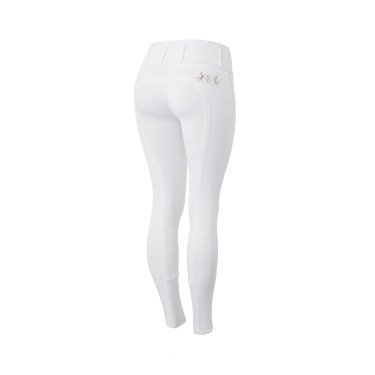 Pantaloni da equitazione a grip integrale Meghan B Vertigo a vita alta donna Bianco