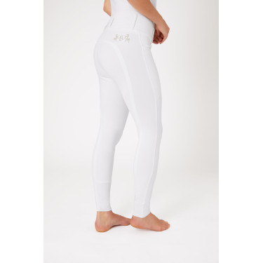 Pantaloni da equitazione a grip integrale Meghan B Vertigo a vita alta donna Bianco