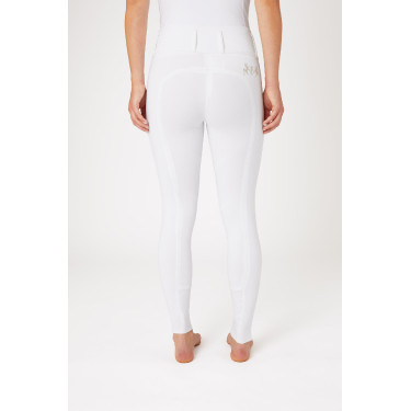 Pantaloni da equitazione a grip integrale Meghan B Vertigo a vita alta donna Bianco