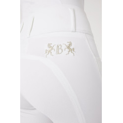 Pantaloni da equitazione a grip integrale Meghan B Vertigo a vita alta donna Bianco