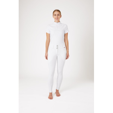 Pantaloni da equitazione a grip integrale Meghan B Vertigo a vita alta donna Bianco