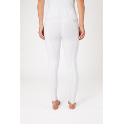Pantaloni da equitazione a grip integrale Meghan B Vertigo a vita alta donna Bianco