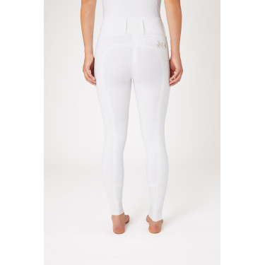 Pantaloni da equitazione a grip integrale Meghan B Vertigo a vita alta donna Bianco