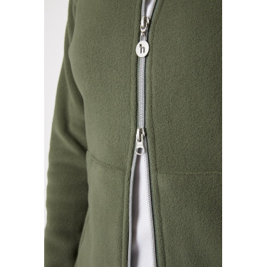 Giacca da equitazione in pile da donna Horze Ellie Verde scarabeo Giacca da equitazione in pile da donna Horze Ellie Verde scarabeo