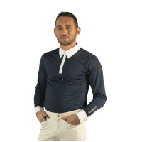 Polo da uomo Bankso a maniche lunghe Flags & Cup Blu navy Polo da uomo Bankso a maniche lunghe Flags & Cup Blu navy