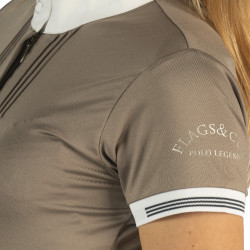 Polo Kavala femme manches courtes Flags & Cup Blanc