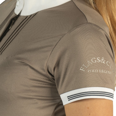 Polo Kavala femme manches courtes Flags & Cup Blanc