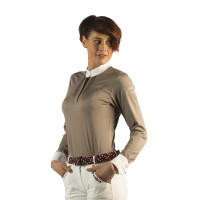 Polo Kavala da donna a maniche lunghe Flags & Cup Talpa Marrone Polo Kavala da donna a maniche lunghe Flags & Cup Talpa Marrone