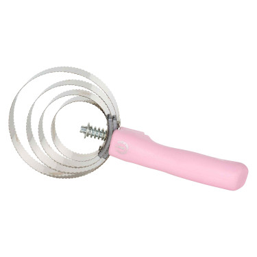 Curry comb metallica rotonda con manico Imperial Riding Rosa