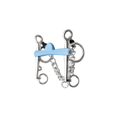 Morso pelham Metalab Flexi mezza luna con aste lunghe Blu