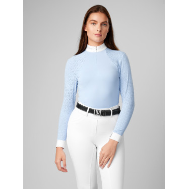 Polo da concorso LeMieux Olivia a maniche lunghe Nebbia Blu