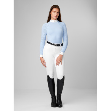 Polo da concorso LeMieux Olivia a maniche lunghe Nebbia Blu