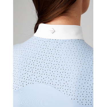 Polo da concorso LeMieux Olivia maniche corte Nebbia Blu
