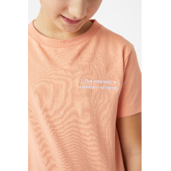 T-shirt Calina con ricamo Horze bambino Rosa gambero T-shirt Calina con ricamo Horze bambino Rosa gambero