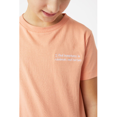 T-shirt Calina con ricamo Horze bambino Rosa gambero T-shirt Calina con ricamo Horze bambino Rosa gambero