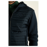 Felpa con zip da uomo bicolore Sauvo Flags & Cup Blu navy