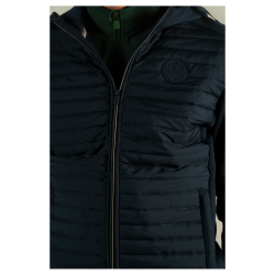 Felpa con zip da uomo bicolore Sauvo Flags & Cup Blu navy