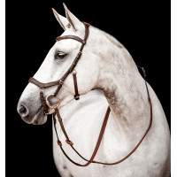 Briglia Horseware Micklem 2 Competition con redini in gomma Havana scuro Marrone Briglia Horseware Micklem 2 Competition con redini in gomma Havana scuro Marrone