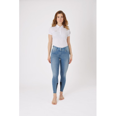 Pantaloni Jean fondello integrale in silicone a vita alta Kaia da donna Horze Pantaloni Jean fondello integrale in silicone a vita alta Kaia da donna Horze