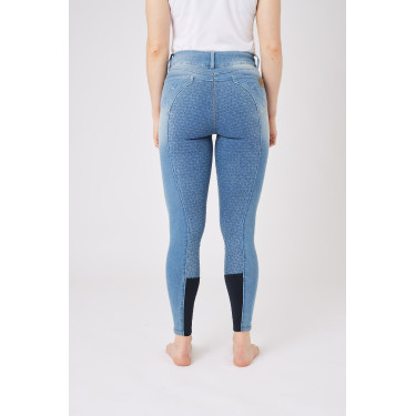 Pantaloni Jean fondello integrale in silicone a vita alta Kaia da donna Horze Pantaloni Jean fondello integrale in silicone a vita alta Kaia da donna Horze