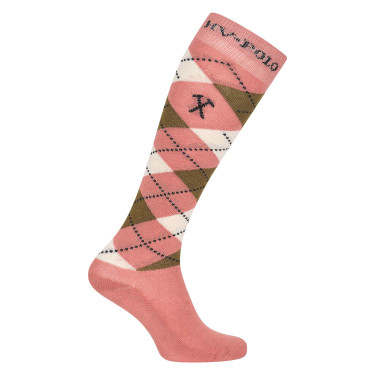 Calzini Argyle HV Polo Fiore di rosa / olio scuro