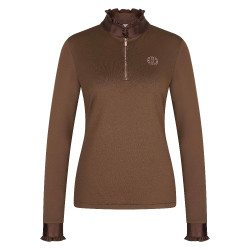 Top Imperial Riding Anna a maniche lunghe Macchiato Marrone
