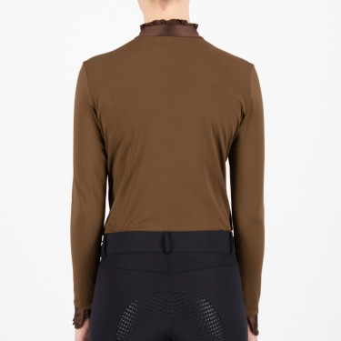 Top Imperial Riding Anna a maniche lunghe Macchiato Marrone