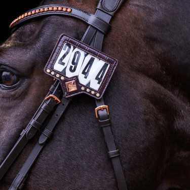 Portanumero per sottosella Imperial Riding Show and Glow Marrone / coccodrillo marrone