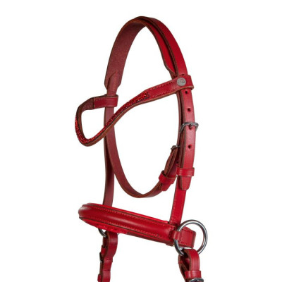 Bridon sans mors Funny Horses 2 pour les chevaux HKM Rouge