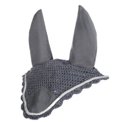 Cuffia antimosche HKM in cotone Grigio / argentato Cuffia antimosche HKM in cotone Grigio / argentato