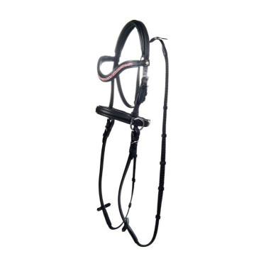 Briglia senza morso Funny Horses, per i cavalli in legno HKM Nero / fucsia Briglia senza morso Funny Horses, per i cavalli in legno HKM Nero / fucsia