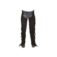 Chaps da concorso con frange HKM Nero