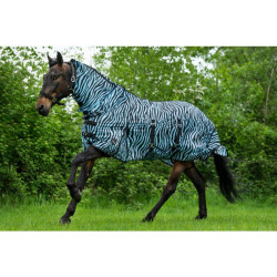 Coperta antimosche Zebra Aqua HKM Coperta antimosche Zebra Aqua HKM