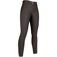 Pantaloni Lea con fondo integrale in silicone HKM Marrone scuro Pantaloni Lea con fondo integrale in silicone HKM Marrone scuro