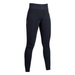Leggings Lavender Bay con ginocchiere in silicone HKM Nero
