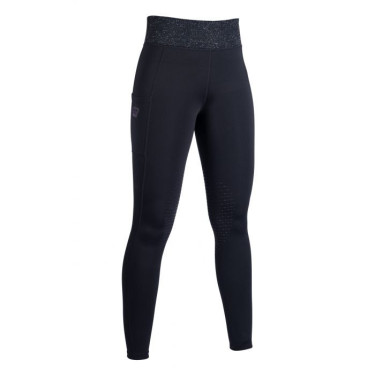 Leggings Lavender Bay con ginocchiere in silicone HKM Nero