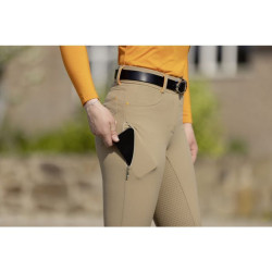 Pantaloni Lyon con fondo integrale in silicone HKM Sabbia Beige