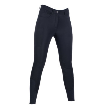 Pantaloni da equitazione Rosewood con inserti in silicone sulle ginocchia HKM Nero