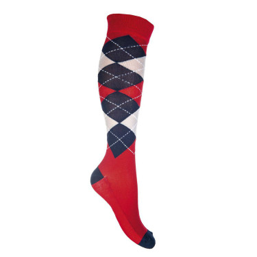 Calzini Check Classico HKM Rosso / blu navy modello precedente