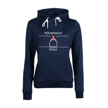 Felpa con cappuccio Equine Sports Style HKM Blu scuro