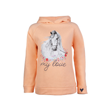 Felpa con cappuccio Horse Spirit HKM Albicocca Arancione
