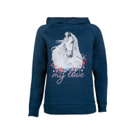 Felpa con cappuccio Horse Spirit HKM Blu scuro