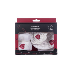 Wedstrijdset Cuddle Pony HKM Bianco / rosso Wedstrijdset Cuddle Pony HKM Bianco / rosso