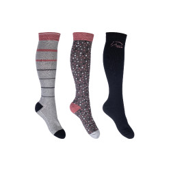 Calze Miami HKM set da 3 Grigio / nero