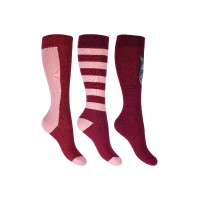 Calzini per bambini Grenada HKM set da 3 Rosa / borgogna