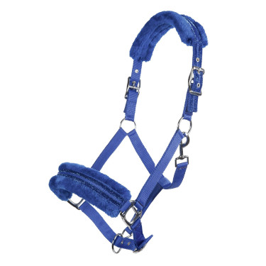 Capestro in nylon Glitter imbottito in pile HKM Blu reale Capestro in nylon Glitter imbottito in pile HKM Blu reale